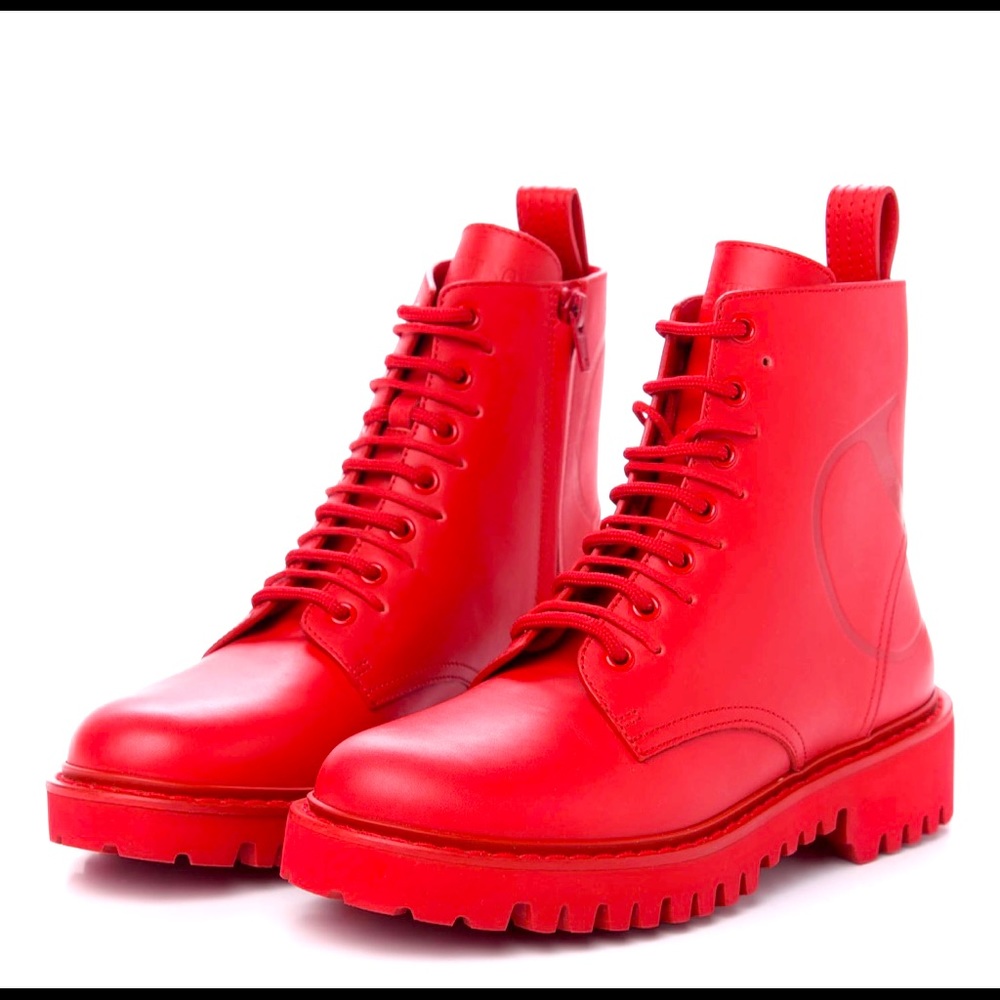 Valentino red Combat boots